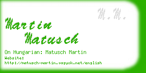 martin matusch business card